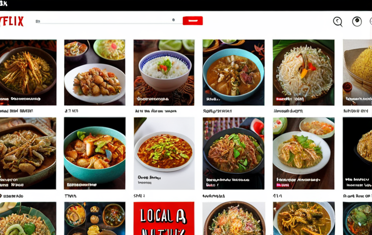 ** A vibrant, personalized Netflix interface showing recommendations tailored to Thai tastes (e.g., Thai dramas, local cuisine shows), highlighting the AI-powered recommendation system.

**